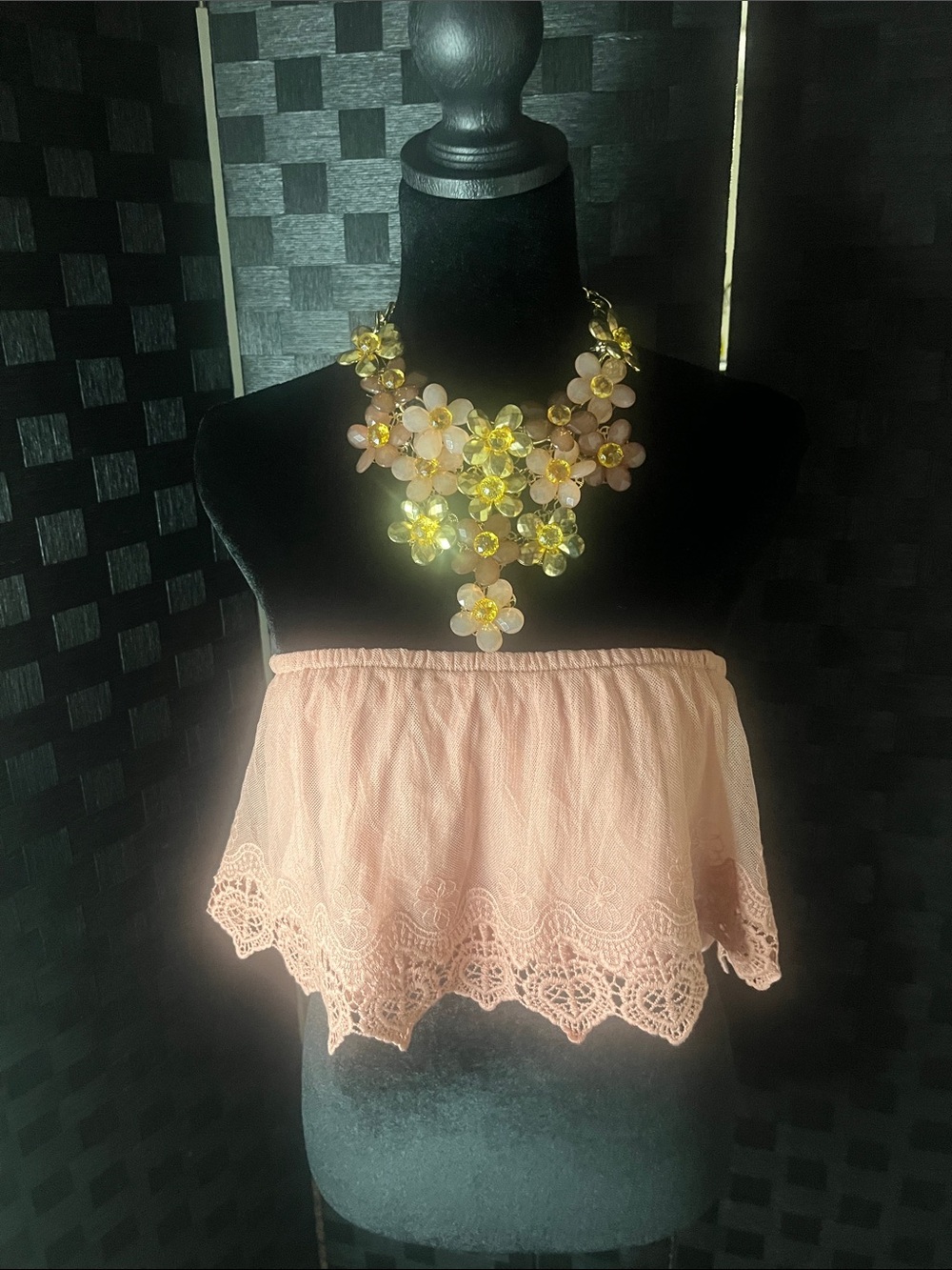 Off Shoulder Belly Top Color Coral